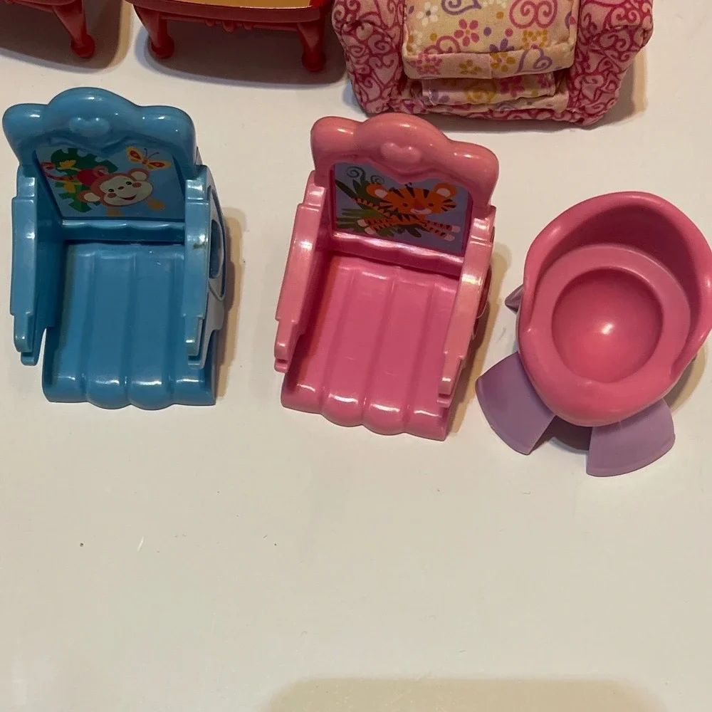Fisher Price Loving Family Dollhouse Figures Furniture Lot Mom Dad Twins Vintage